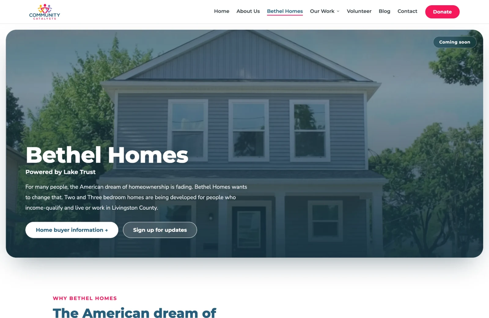 Community Catalysts, Bethel Homes program page