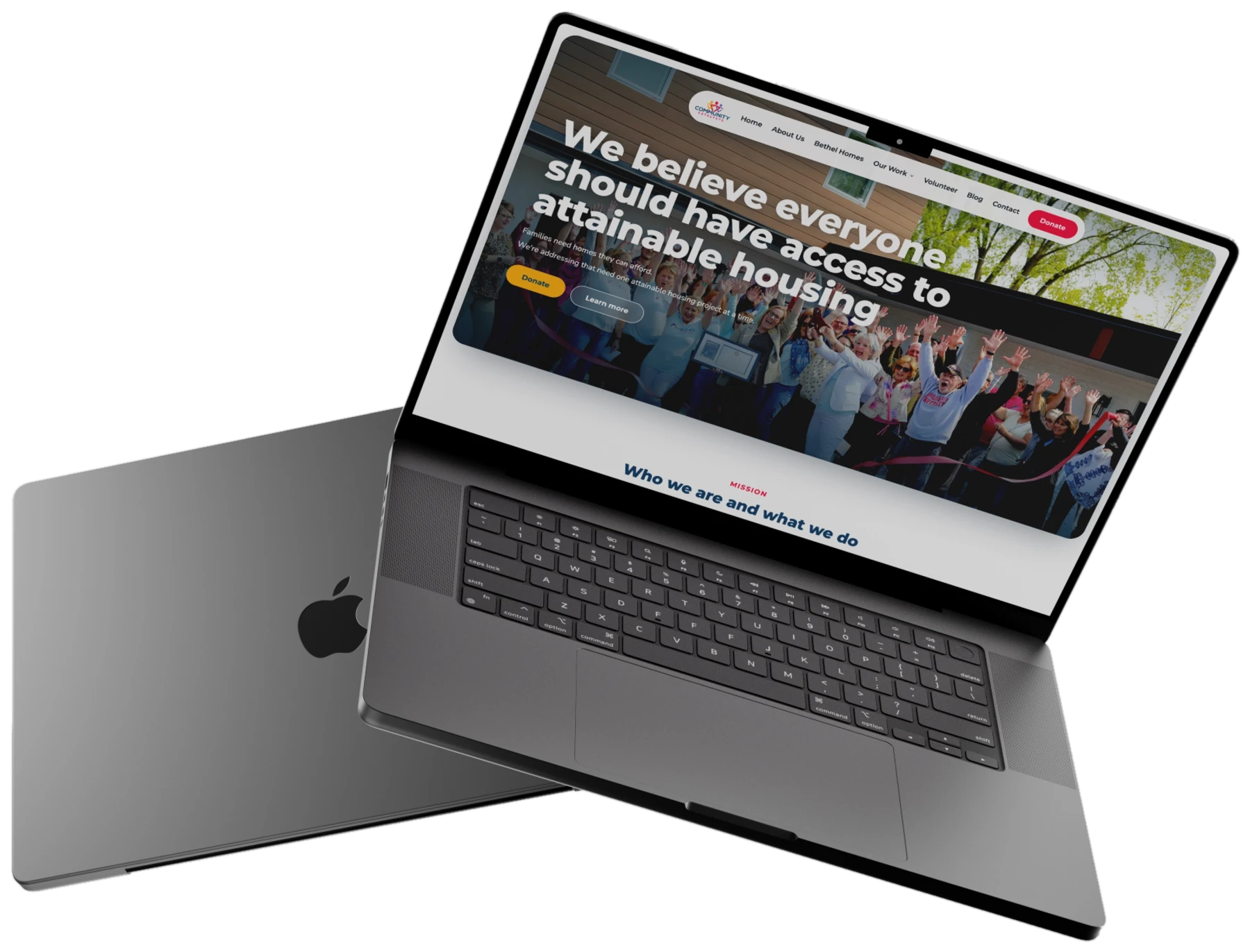 Community Catalysts site on a laptop