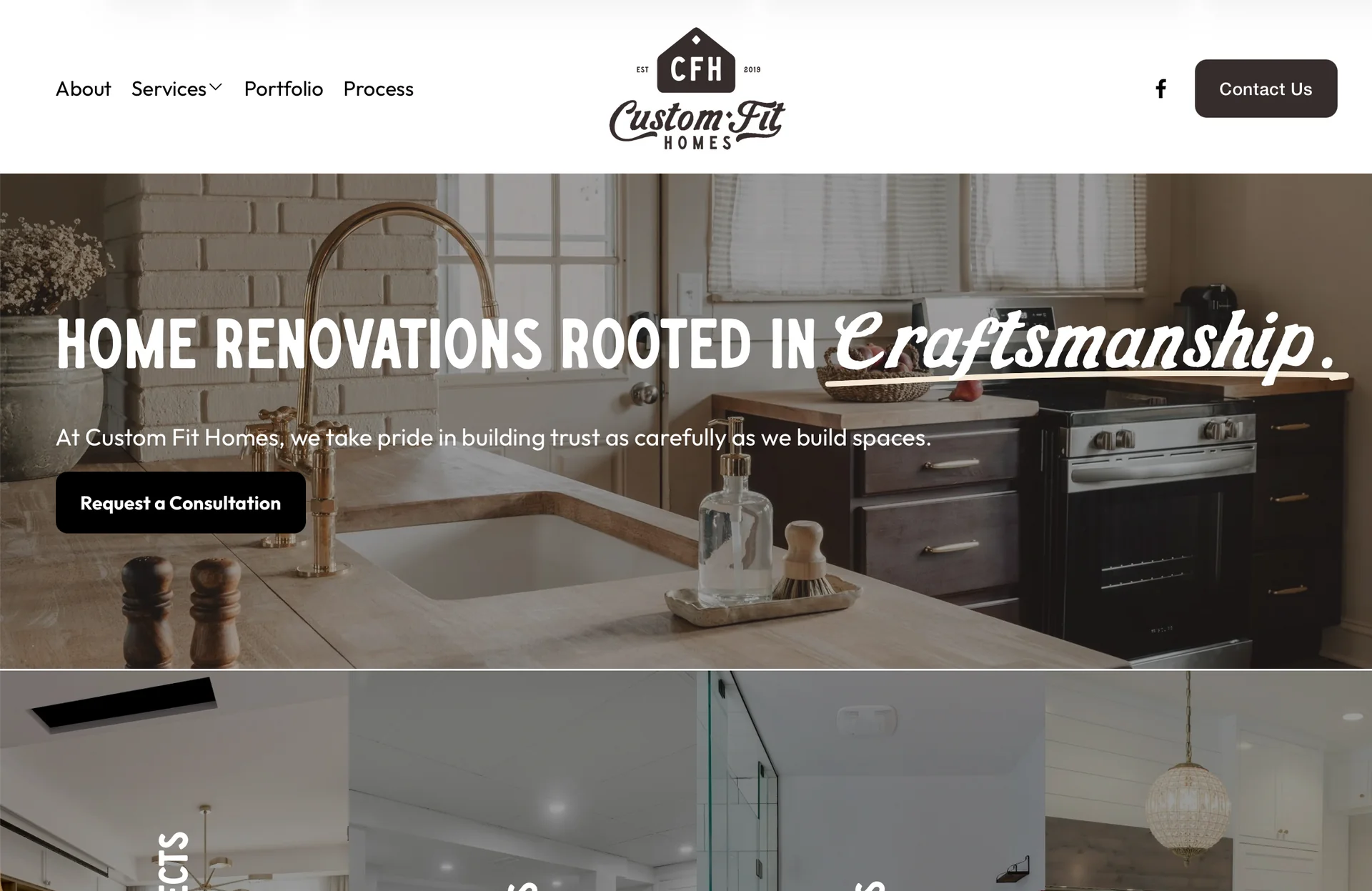 Custom Fit Homes homepage