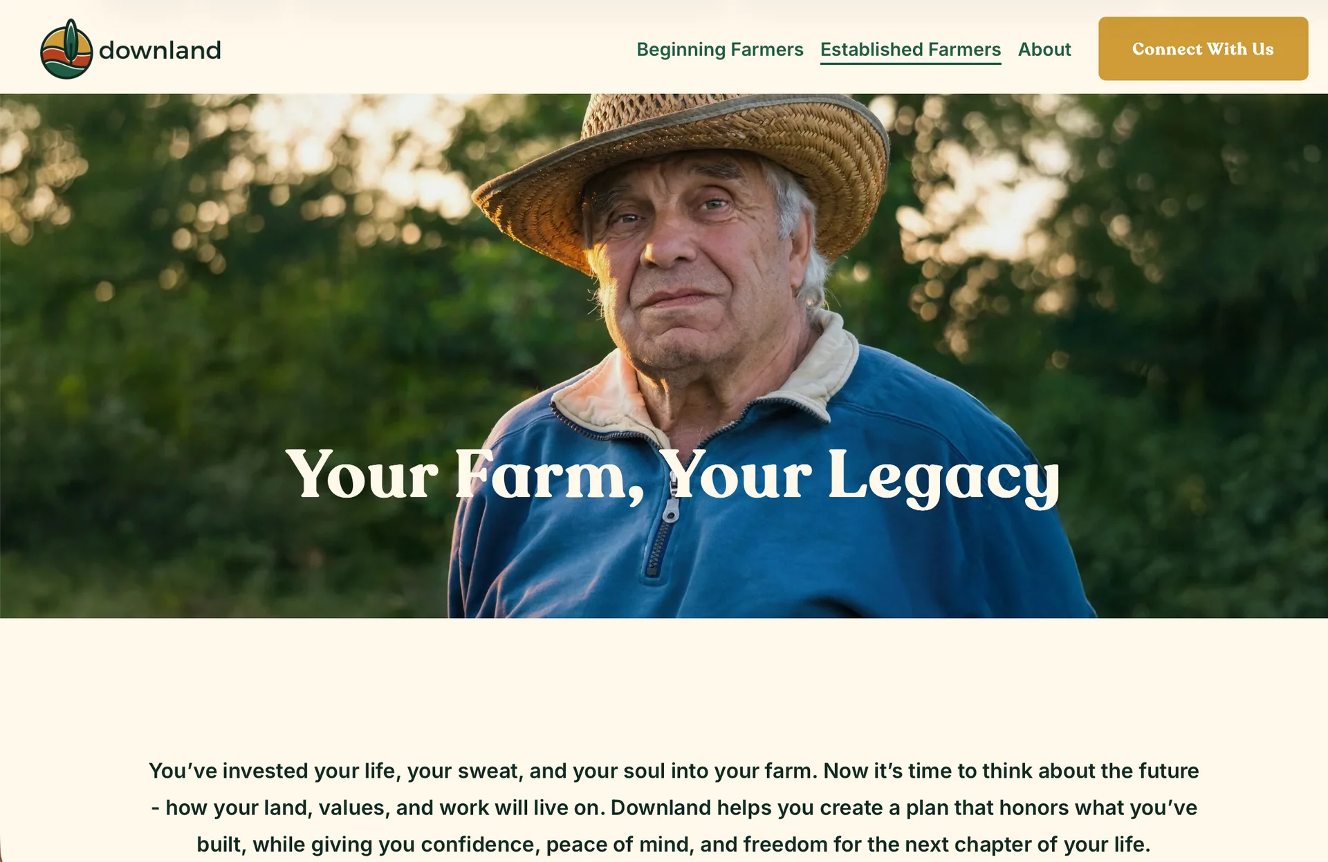 Downland, established farmers page