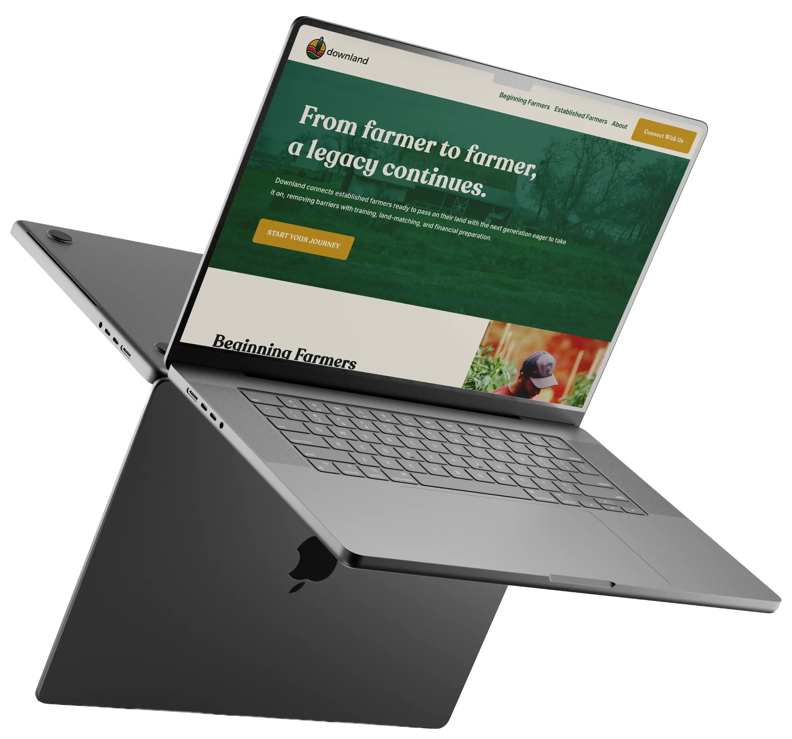 Downland site on a laptop