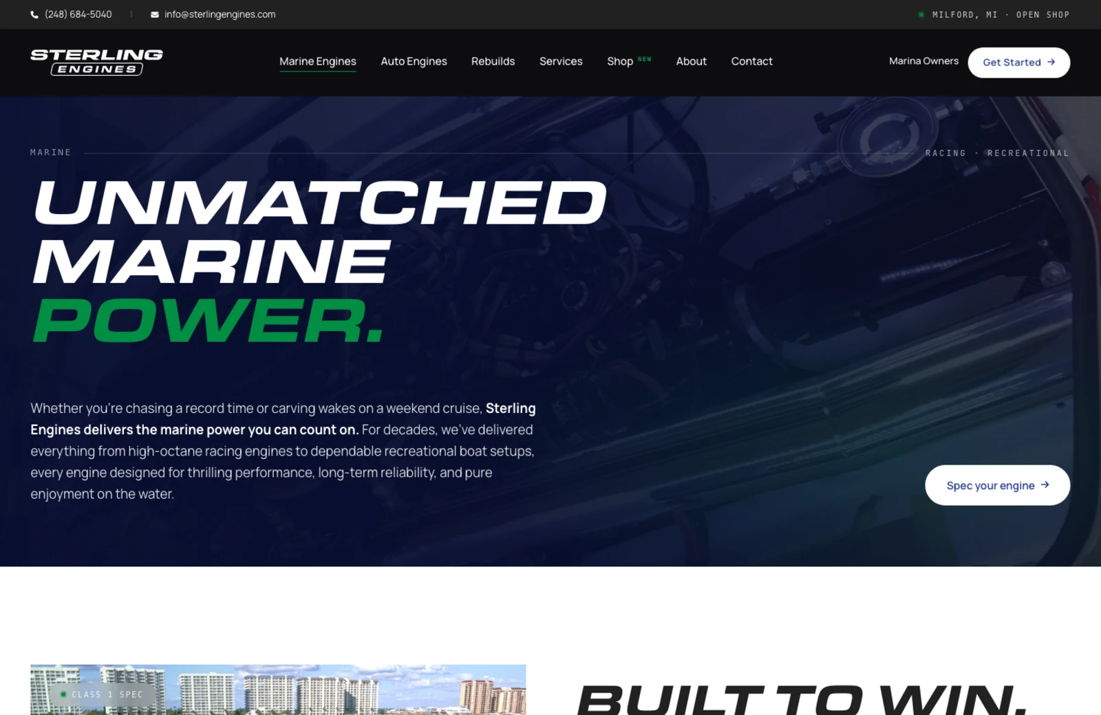 Sterling Engines marine engines page