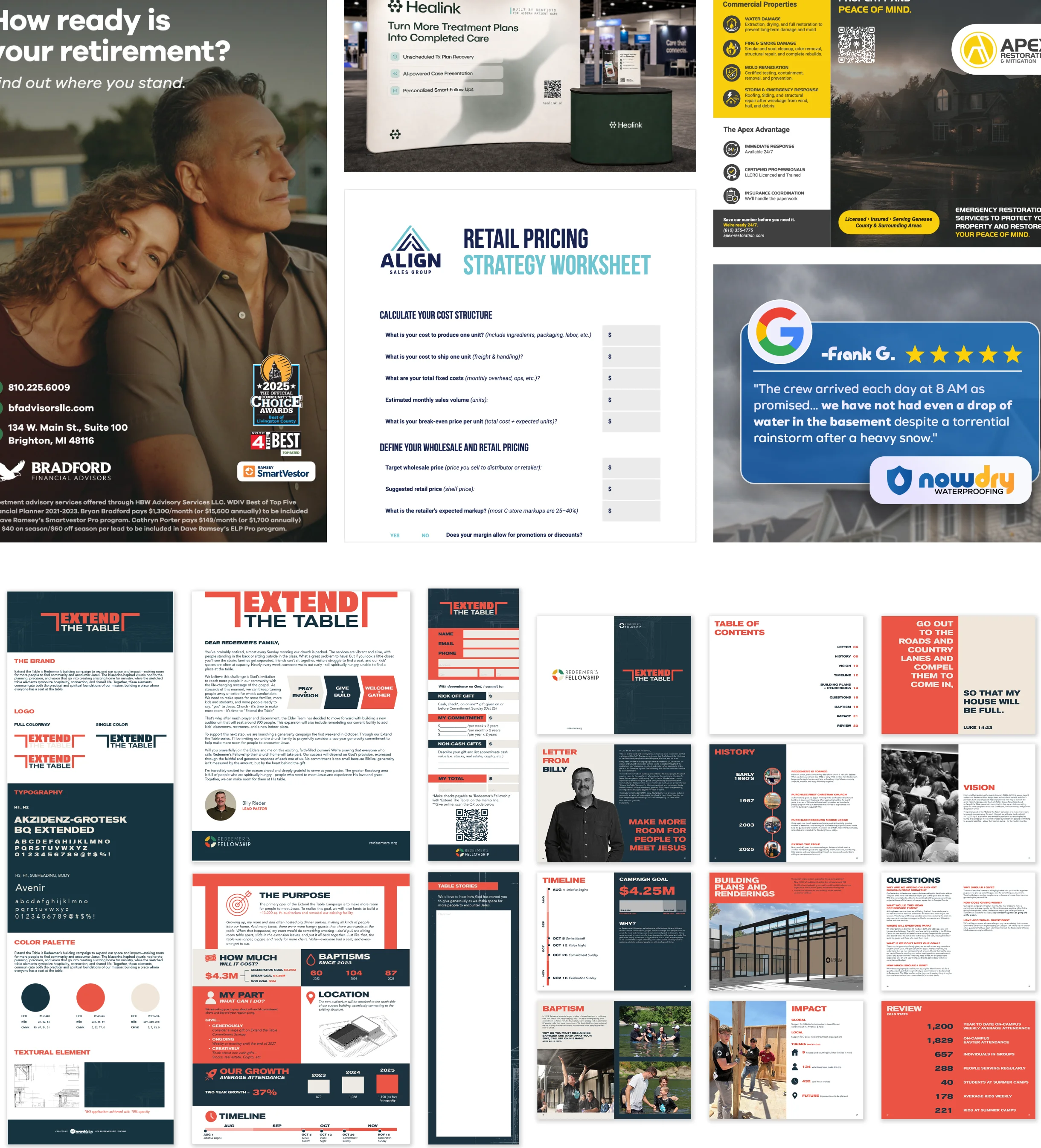 Selected graphic design work across client brands