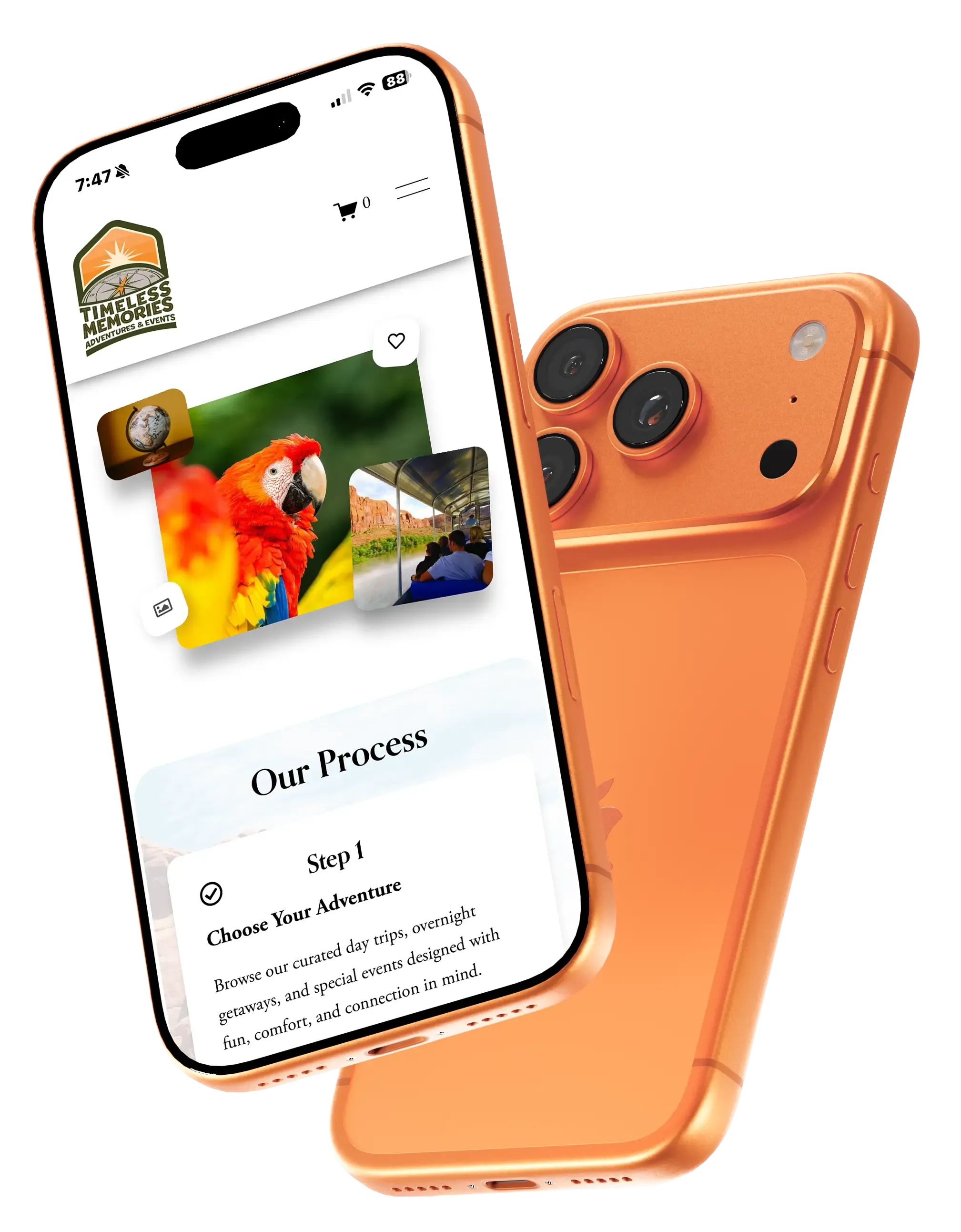 Phone mockup of a website built for AI search visibility